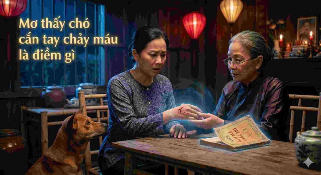 Mơ thấy chó cắn tay chảy máu