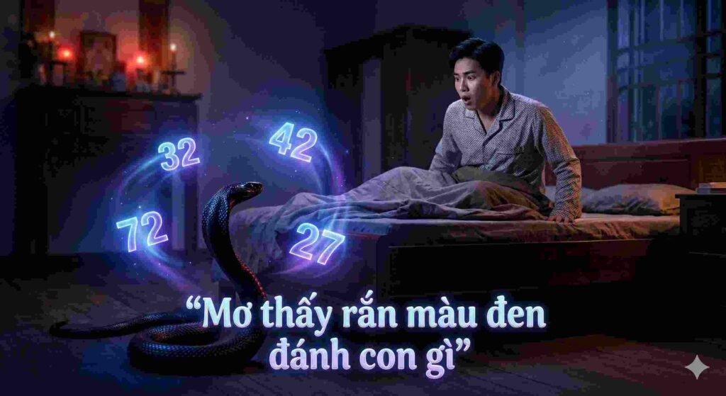 Mơ thấy rắn màu đen đánh con gì